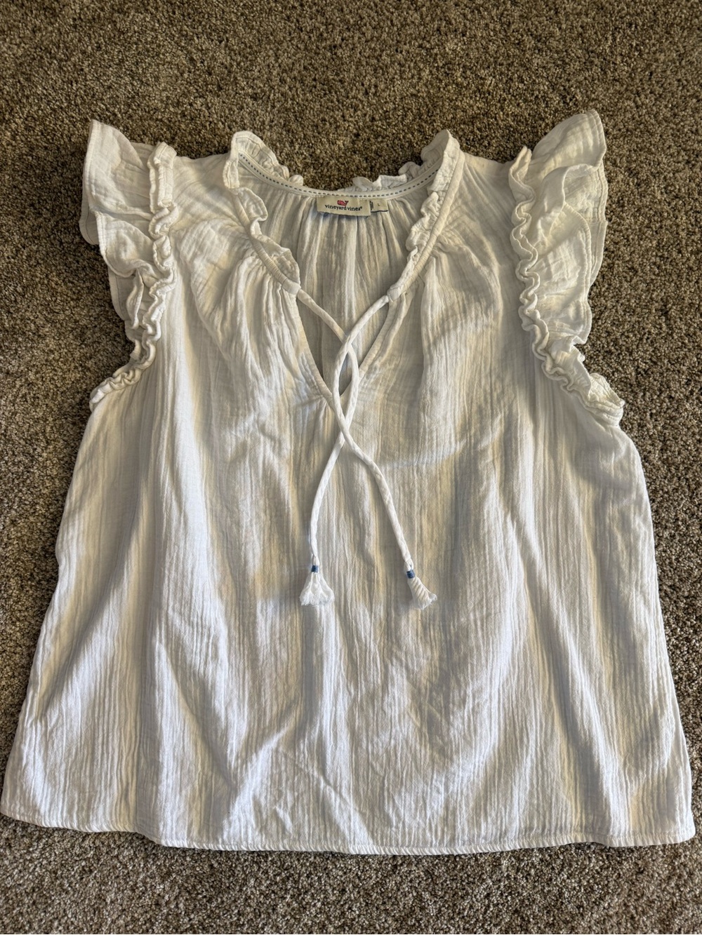 Vineyard Vines Ruffle-Sleeve Top, Large